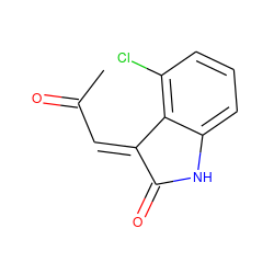 CC(=O)/C=C1/C(=O)Nc2cccc(Cl)c21 ZINC000101412632