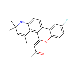 CC(=O)/C=C1\Oc2ccc(F)cc2-c2ccc3c(c21)C(C)=CC(C)(C)N3 ZINC000013490429