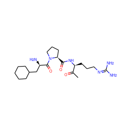 CC(=O)[C@H](CCCN=C(N)N)NC(=O)[C@@H]1CCCN1C(=O)[C@H](N)CC1CCCCC1 ZINC000029408400