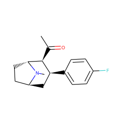 CC(=O)[C@H]1[C@@H](c2ccc(F)cc2)C[C@H]2CC[C@H]1N2C ZINC000100741834