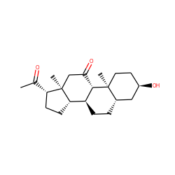 CC(=O)[C@H]1CC[C@H]2[C@@H]3CC[C@H]4C[C@H](O)CC[C@]4(C)[C@H]3C(=O)C[C@]12C ZINC000004081122