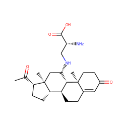 CC(=O)[C@H]1CC[C@H]2[C@@H]3CCC4=CC(=O)CC[C@]4(C)[C@H]3[C@@H](NC[C@@H](N)C(=O)O)C[C@]12C ZINC000096286217