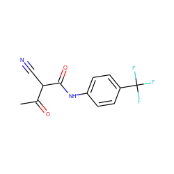 CC(=O)C(C#N)C(=O)Nc1ccc(C(F)(F)F)cc1 ZINC000013512456