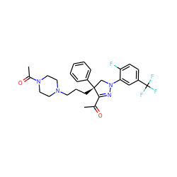 CC(=O)C1=NN(c2cc(C(F)(F)F)ccc2F)C[C@@]1(CCCN1CCN(C(C)=O)CC1)c1ccccc1 ZINC000028953512