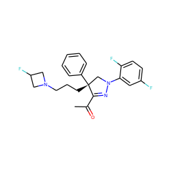 CC(=O)C1=NN(c2cc(F)ccc2F)C[C@@]1(CCCN1CC(F)C1)c1ccccc1 ZINC000028953429