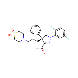 CC(=O)C1=NN(c2cc(F)ccc2F)C[C@@]1(CCCN1CCS(=O)(=O)CC1)c1ccccc1 ZINC000028953417