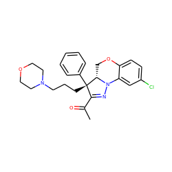 CC(=O)C1=NN2c3cc(Cl)ccc3OC[C@H]2[C@@]1(CCCN1CCOCC1)c1ccccc1 ZINC000028951404