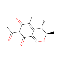 CC(=O)C1C(=O)C2=CO[C@H](C)[C@@H](C)C2=C(C)C1=O ZINC000098084782