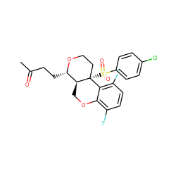 CC(=O)CC[C@@H]1OCC[C@@]2(S(=O)(=O)c3ccc(Cl)cc3)c3c(F)ccc(F)c3OC[C@@H]12 ZINC000043154109