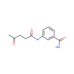 CC(=O)CCC(=O)Nc1cccc(C(N)=O)c1 ZINC000201727996