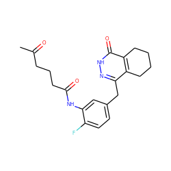 CC(=O)CCCC(=O)Nc1cc(Cc2n[nH]c(=O)c3c2CCCC3)ccc1F ZINC000139132526