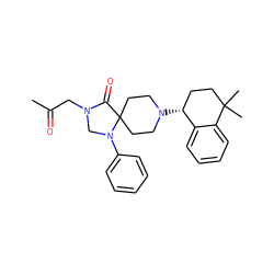 CC(=O)CN1CN(c2ccccc2)C2(CCN([C@@H]3CCC(C)(C)c4ccccc43)CC2)C1=O ZINC000040891700