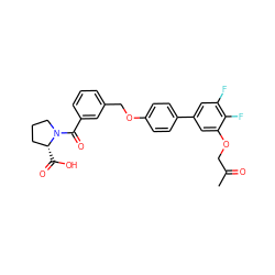 CC(=O)COc1cc(-c2ccc(OCc3cccc(C(=O)N4CCC[C@H]4C(=O)O)c3)cc2)cc(F)c1F ZINC000224586666