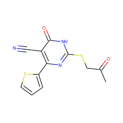 CC(=O)CSc1nc(-c2cccs2)c(C#N)c(=O)[nH]1 ZINC000015989618