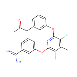 CC(=O)Cc1cccc(Oc2nc(Oc3cccc(C(=N)N)c3)c(F)c(C)c2F)c1 ZINC000027652320