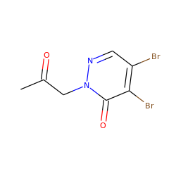 CC(=O)Cn1ncc(Br)c(Br)c1=O ZINC000001392646