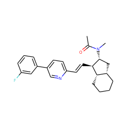 CC(=O)N(C)[C@@H]1C[C@@H]2CCCC[C@@H]2[C@H]1/C=C/c1ccc(-c2cccc(F)c2)cn1 ZINC000103247464