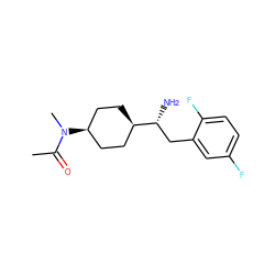 CC(=O)N(C)[C@H]1CC[C@@H]([C@H](N)Cc2cc(F)ccc2F)CC1 ZINC000101403202