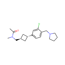 CC(=O)N(C)C[C@H]1C[C@H](c2ccc(CN3CCCC3)c(Cl)c2)C1 ZINC000254132301