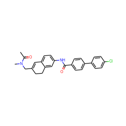 CC(=O)N(C)CC1=Cc2ccc(NC(=O)c3ccc(-c4ccc(Cl)cc4)cc3)cc2CC1 ZINC000072113698