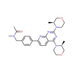 CC(=O)N(C)Cc1ccc(-c2ccc3c(N4CCOC[C@@H]4C)nc(N4CCOC[C@@H]4C)nc3n2)cc1 ZINC000144425484