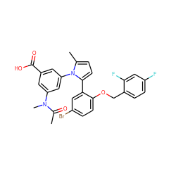 CC(=O)N(C)c1cc(C(=O)O)cc(-n2c(C)ccc2-c2cc(Br)ccc2OCc2ccc(F)cc2F)c1 ZINC000028819047