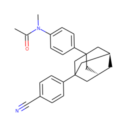 CC(=O)N(C)c1ccc(C23C[C@H]4C[C@@H](CC(c5ccc(C#N)cc5)(C4)C2)C3)cc1 ZINC000299862780