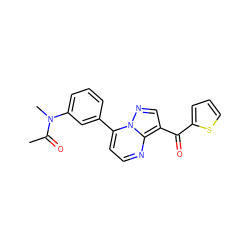 CC(=O)N(C)c1cccc(-c2ccnc3c(C(=O)c4cccs4)cnn23)c1 ZINC000000538650