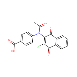 CC(=O)N(C1=C(Cl)C(=O)c2ccccc2C1=O)c1ccc(C(=O)O)cc1 ZINC000012474196