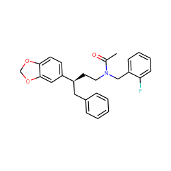 CC(=O)N(CC[C@@H](Cc1ccccc1)c1ccc2c(c1)OCO2)Cc1ccccc1F ZINC000001158150