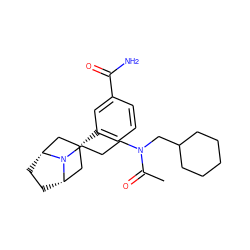 CC(=O)N(CCCN1[C@H]2CC[C@@H]1C[C@H](c1cccc(C(N)=O)c1)C2)CC1CCCCC1 ZINC000166833159