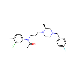 CC(=O)N(CCCN1CCN(Cc2ccc(F)cc2)C[C@@H]1C)c1ccc(C)c(Cl)c1 ZINC000299855786