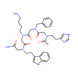 CC(=O)N(CCc1c[nH]cn1)CC(=O)N(CC(=O)N(CCCCN)CC(=O)N(CCc1c[nH]c2ccccc12)CC(N)=O)Cc1ccccc1 ZINC000027522725