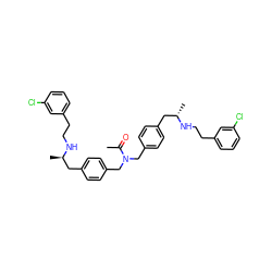 CC(=O)N(Cc1ccc(C[C@H](C)NCCc2cccc(Cl)c2)cc1)Cc1ccc(C[C@@H](C)NCCc2cccc(Cl)c2)cc1 ZINC000049710412