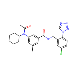 CC(=O)N(c1cc(C)cc(C(=O)NCc2cc(Cl)ccc2-n2cnnn2)c1)C1CCCCC1 ZINC000066073840