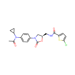 CC(=O)N(c1ccc(N2C[C@@H](CNC(=O)c3ccc(Cl)s3)OC2=O)cc1)C1CC1 ZINC000113065891