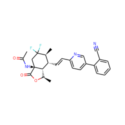 CC(=O)N[C@@]12CC(F)(F)[C@@H](C)[C@H](/C=C/c3ccc(-c4ccccc4C#N)cn3)[C@@H]1[C@@H](C)OC2=O ZINC000204922827