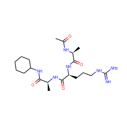 CC(=O)N[C@@H](C)C(=O)N[C@@H](CCCNC(=N)N)C(=O)N[C@@H](C)C(=O)NC1CCCCC1 ZINC000149754856