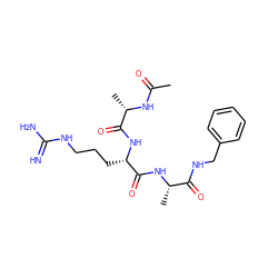 CC(=O)N[C@@H](C)C(=O)N[C@@H](CCCNC(=N)N)C(=O)N[C@@H](C)C(=O)NCc1ccccc1 ZINC000149755296