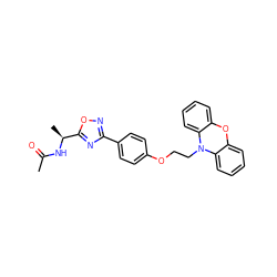 CC(=O)N[C@@H](C)c1nc(-c2ccc(OCCN3c4ccccc4Oc4ccccc43)cc2)no1 ZINC001772614116