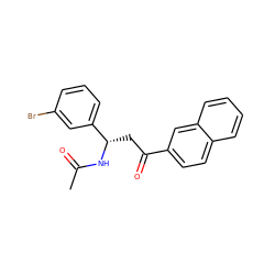 CC(=O)N[C@@H](CC(=O)c1ccc2ccccc2c1)c1cccc(Br)c1 ZINC000072112966