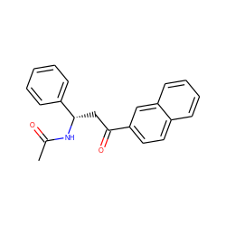 CC(=O)N[C@@H](CC(=O)c1ccc2ccccc2c1)c1ccccc1 ZINC000072113117