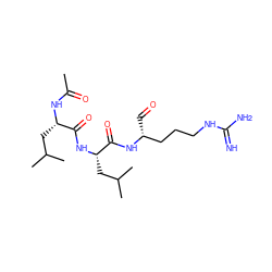 CC(=O)N[C@@H](CC(C)C)C(=O)N[C@@H](CC(C)C)C(=O)N[C@H](C=O)CCCNC(=N)N ZINC000004095672