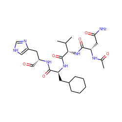 CC(=O)N[C@@H](CC(N)=O)C(=O)N[C@H](C(=O)N[C@@H](CC1CCCCC1)C(=O)N[C@H](C=O)Cc1c[nH]cn1)C(C)C ZINC000073199636