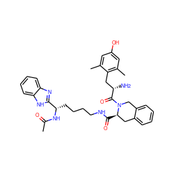 CC(=O)N[C@@H](CCCCNC(=O)[C@@H]1Cc2ccccc2CN1C(=O)[C@@H](N)Cc1c(C)cc(O)cc1C)c1nc2ccccc2[nH]1 ZINC000028821098