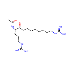 CC(=O)N[C@@H](CCCNC(=N)N)C(=O)CCCCCCCCNC(=N)N ZINC000013350868