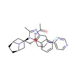 CC(=O)N[C@@H](CCN1[C@H]2CC[C@@H]1C[C@H](n1c(C)nc3c1CCN(c1ccncn1)C3)C2)c1cccc(F)c1 ZINC000101391224