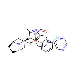 CC(=O)N[C@@H](CCN1[C@H]2CC[C@@H]1C[C@H](n1c(C)nc3c1CCN(c1cnccn1)C3)C2)c1cccc(F)c1 ZINC000101391230