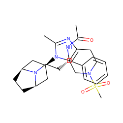 CC(=O)N[C@@H](CCN1[C@H]2CC[C@@H]1C[C@H](n1c(C)nc3c1CN(S(C)(=O)=O)CC3)C2)c1ccccc1 ZINC000101391269