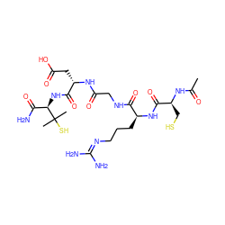 CC(=O)N[C@@H](CS)C(=O)N[C@@H](CCCN=C(N)N)C(=O)NCC(=O)N[C@@H](CC(=O)O)C(=O)N[C@H](C(N)=O)C(C)(C)S ZINC000027313497